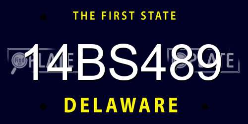 14BS489 Delaware License Plate