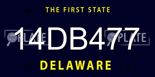 14DB477 Delaware License Plate