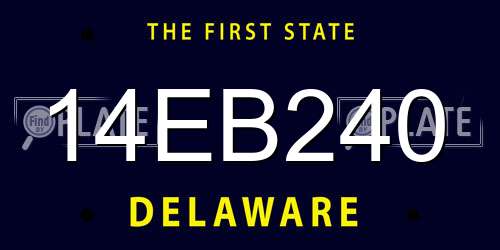 14EB240 Delaware License Plate