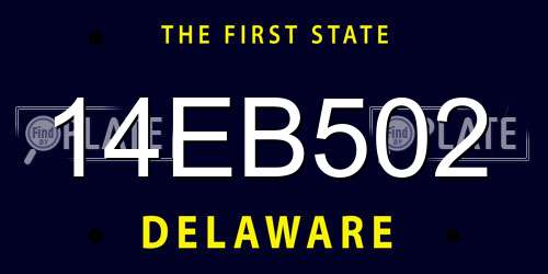 14EB502 Delaware License Plate