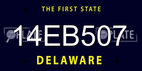 14EB507 Delaware License Plate