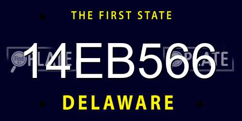 14EB566 Delaware License Plate