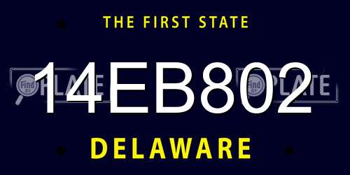 14EB802 Delaware License Plate