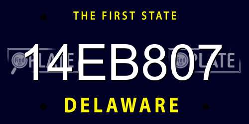 14EB807 Delaware License Plate