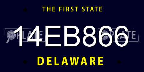 14EB866 Delaware License Plate