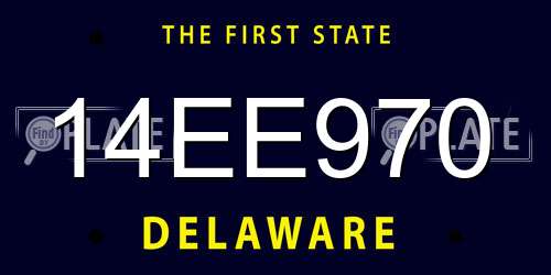 14EE970 Delaware License Plate