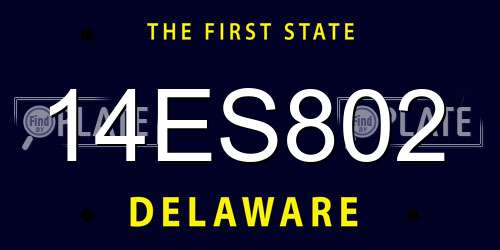 14ES802 Delaware License Plate