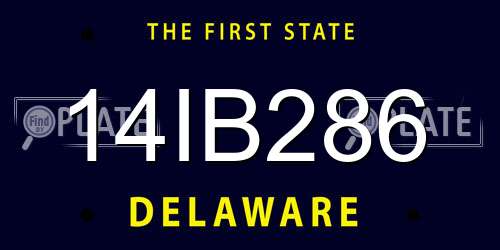 14IB286 Delaware License Plate