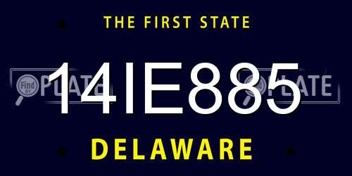 14IE885 Delaware License Plate