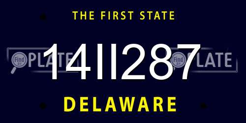 14II287 Delaware License Plate