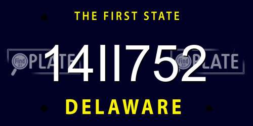 14II752 Delaware License Plate