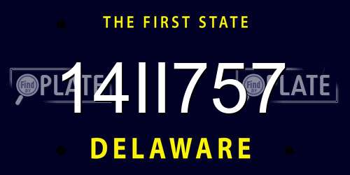 14II757 Delaware License Plate