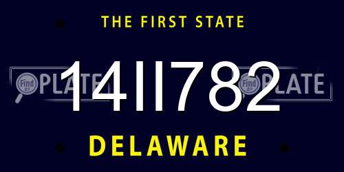 14II782 Delaware License Plate