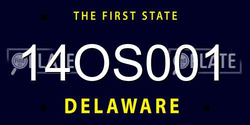 14OS001 Delaware License Plate