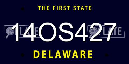 14OS427 Delaware License Plate