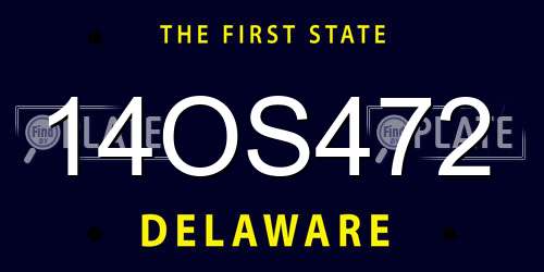 14OS472 Delaware License Plate