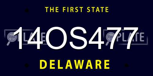 14OS477 Delaware License Plate
