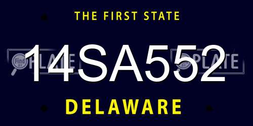 14SA552 Delaware License Plate