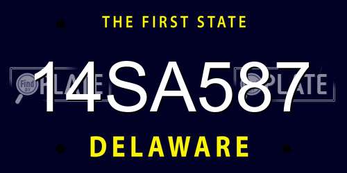 14SA587 Delaware License Plate