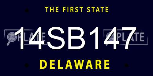 14SB147 Delaware License Plate