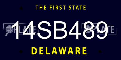 14SB489 Delaware License Plate