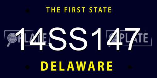 14SS147 Delaware License Plate