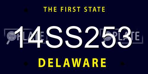 14SS253 Delaware License Plate