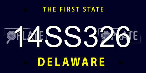 14SS326 Delaware License Plate