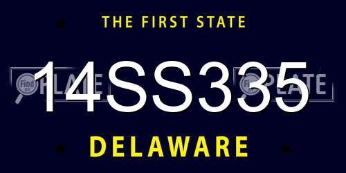 14SS335 Delaware License Plate