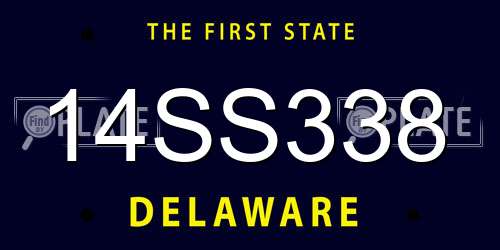 14SS338 Delaware License Plate