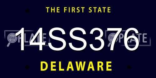14SS376 Delaware License Plate
