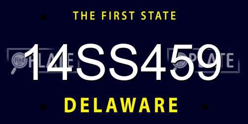 14SS459 Delaware License Plate