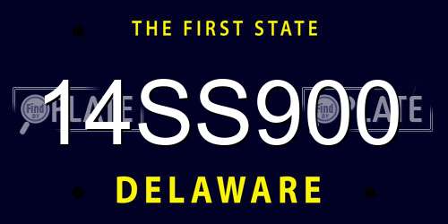 14SS900 Delaware License Plate