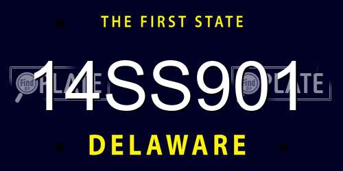 14SS901 Delaware License Plate