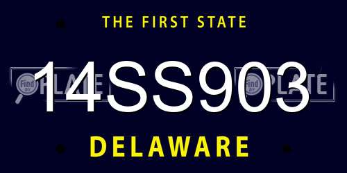 14SS903 Delaware License Plate