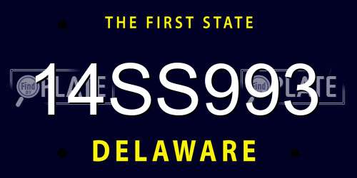 14SS993 Delaware License Plate