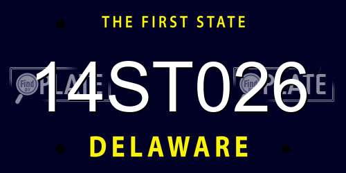 14ST026 Delaware License Plate