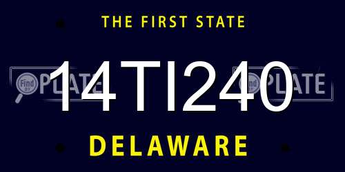 14TI240 Delaware License Plate