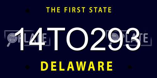 14TO293 Delaware License Plate