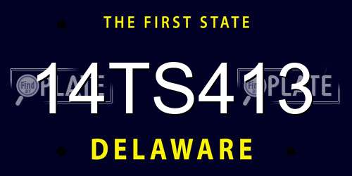 14TS413 Delaware License Plate