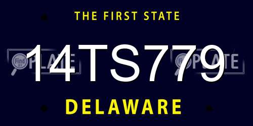 14TS779 Delaware License Plate