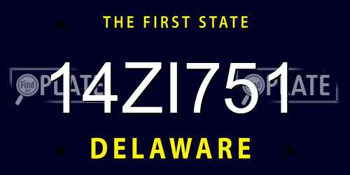 14ZI751 Delaware License Plate