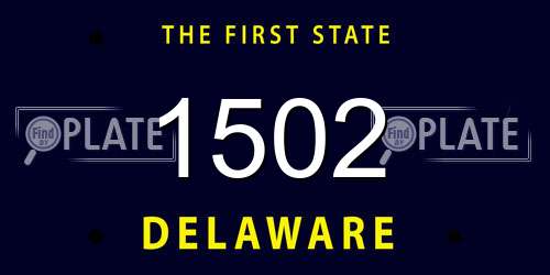 1502 Delaware License Plate