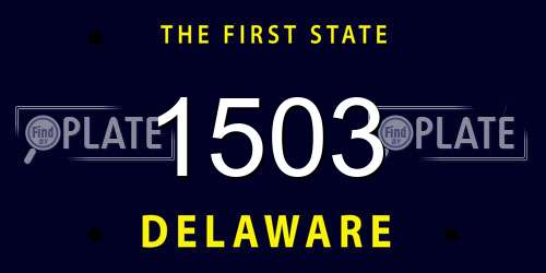 1503 Delaware License Plate