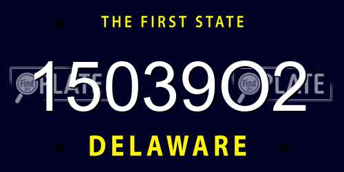 15039O2 Delaware License Plate
