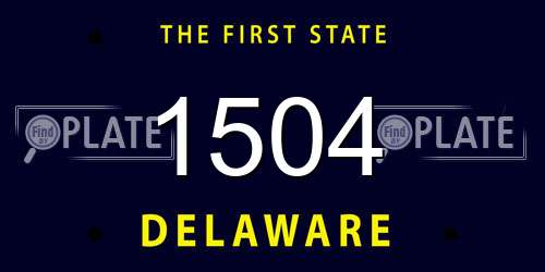 1504 Delaware License Plate