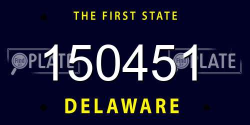 150451 Delaware License Plate
