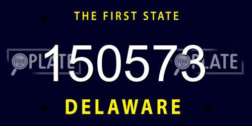 150573 Delaware License Plate
