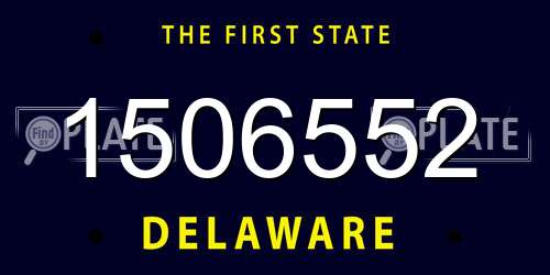 1506552 Delaware License Plate