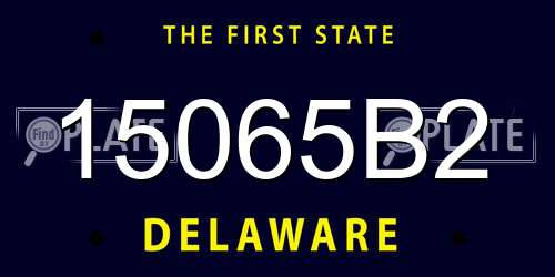 15065B2 Delaware License Plate